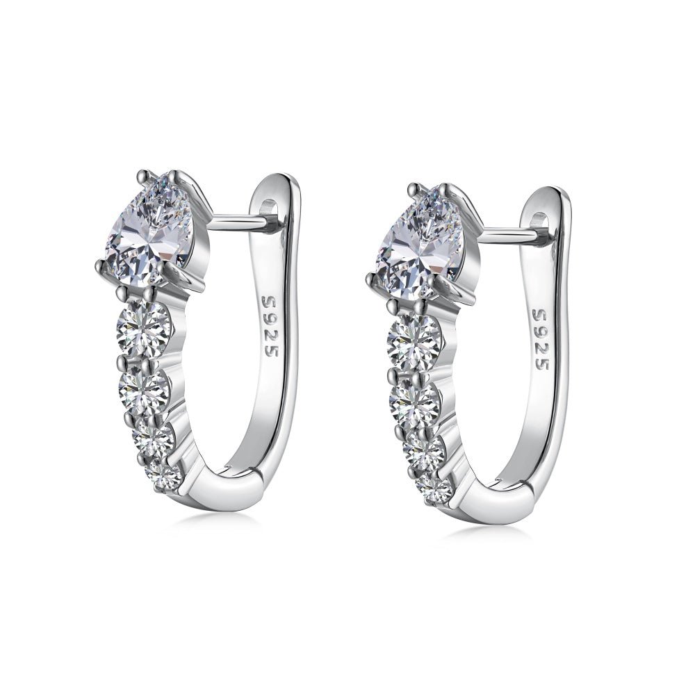 Anafi Pear Pavé Huggie Earrings - Earrings | Moarén