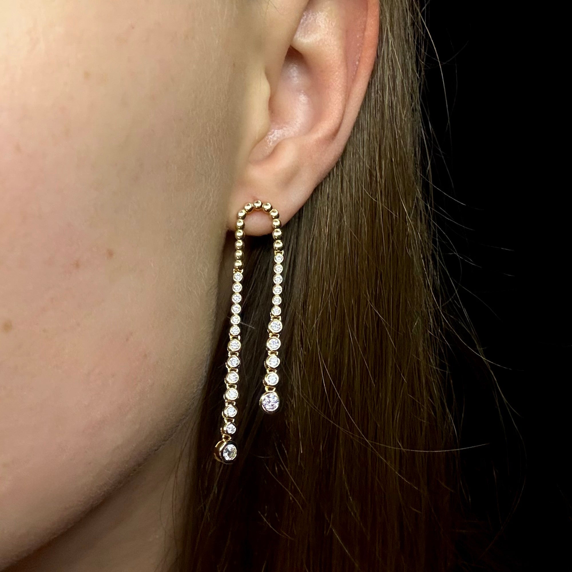 Pontresina Tennis Bezel Drop Earrings - Earrings | Moarén