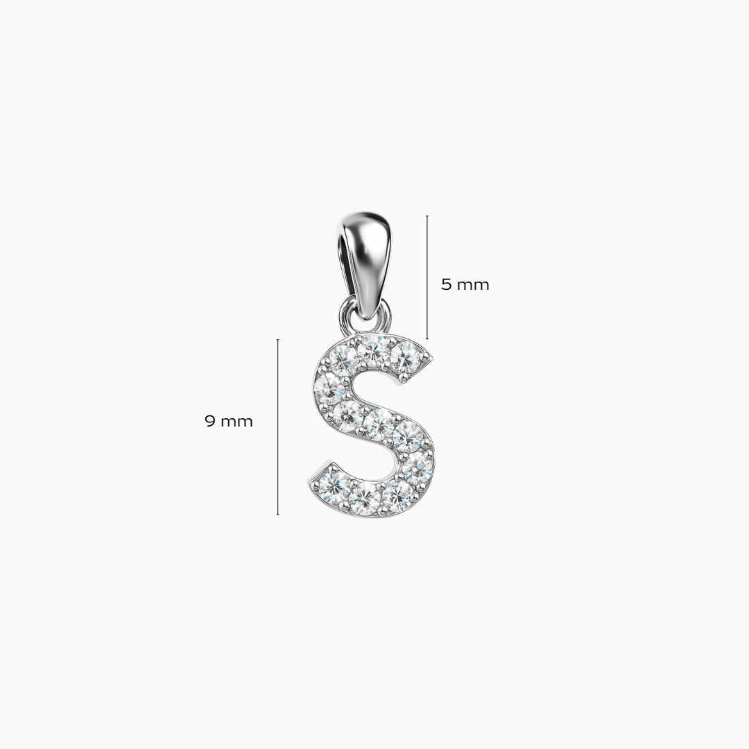 White Gold Initial Pendant Necklace - Necklace | Moarén