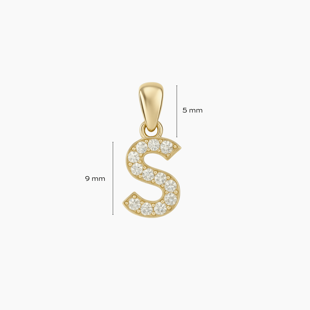 Yellow Gold Initial Pendant Necklace - Necklace | Moarén