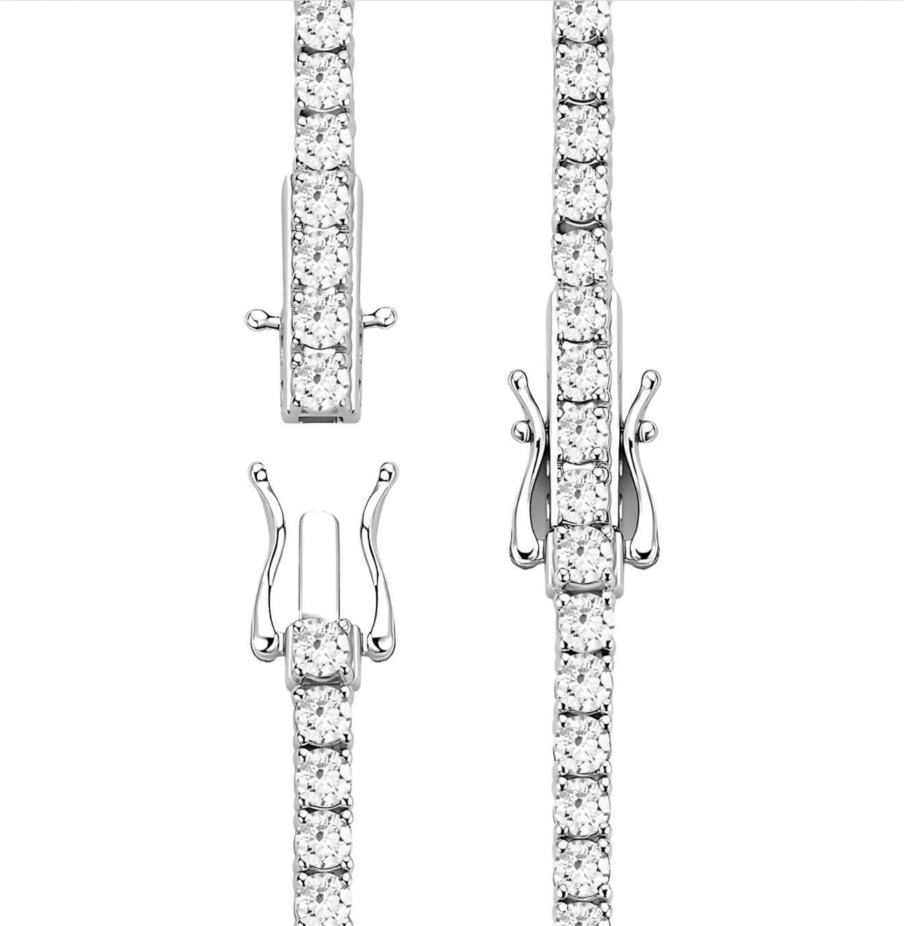 Diamond Tennis Necklace, 4mm, Platinum - | Moarén