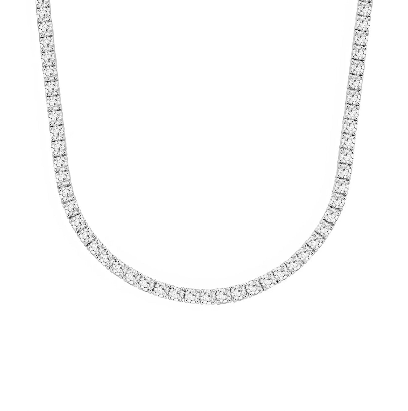 Diamond Tennis Necklace, 4mm, Platinum - | Moarén