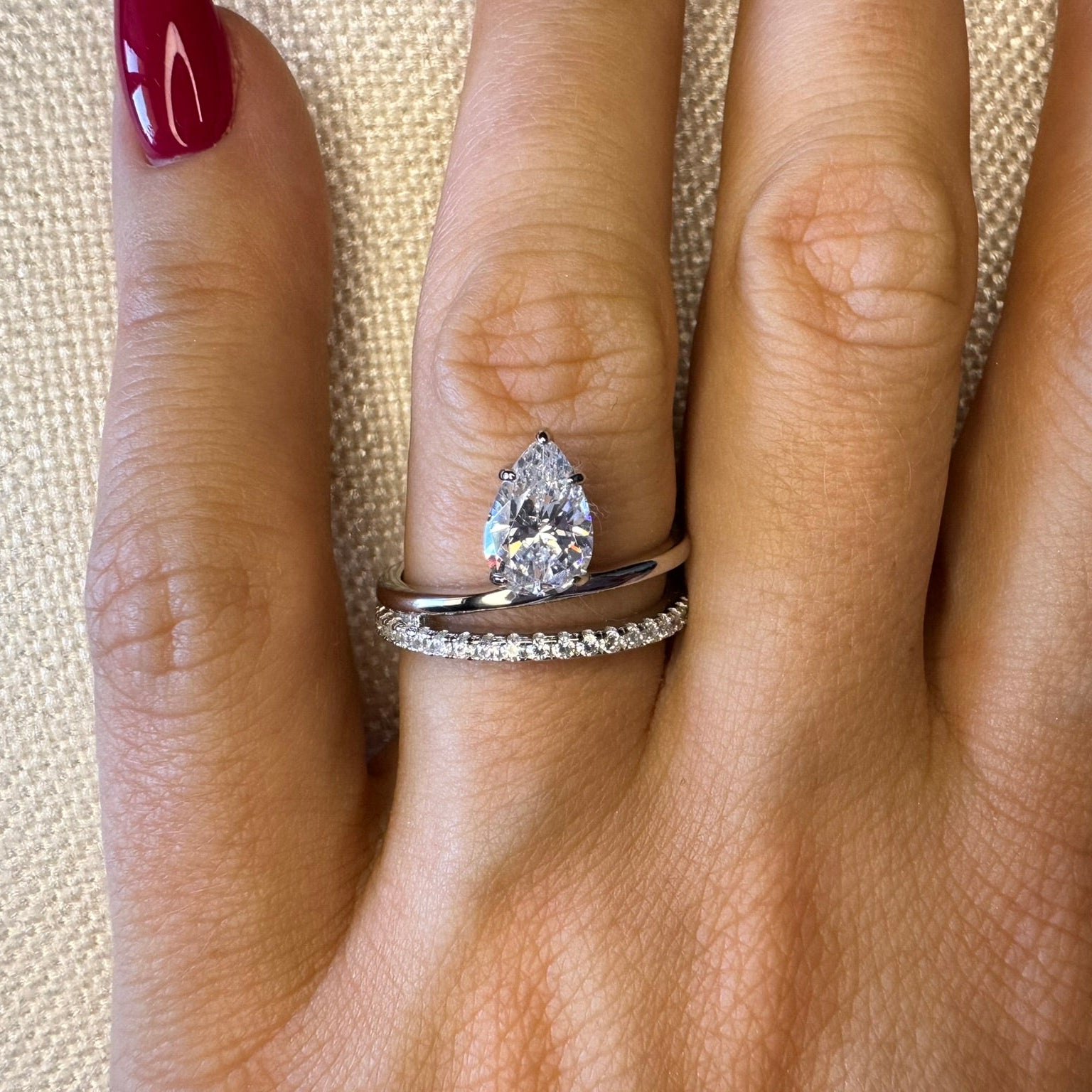 Entwined Pear Cut Ring - Rings | Moarén