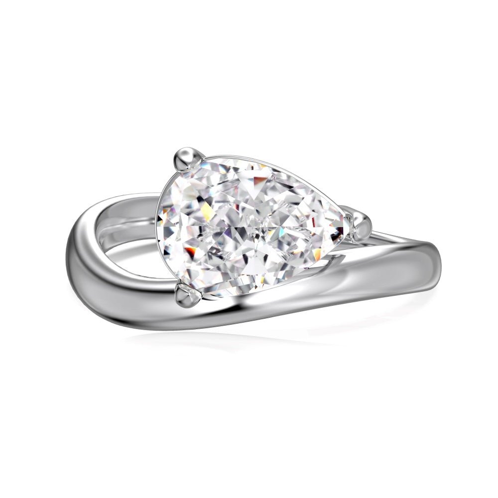 Floating East - West Pear Ring - Rings | Moarén