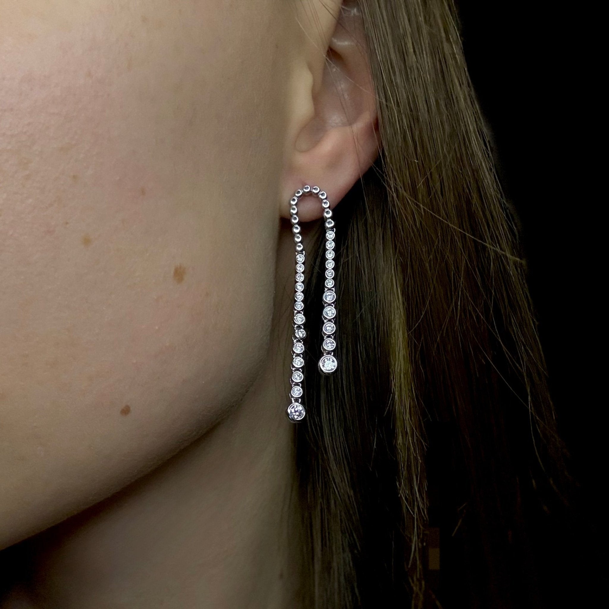 Pontresina Tennis Bezel Drop Earrings - Earrings | Moarén