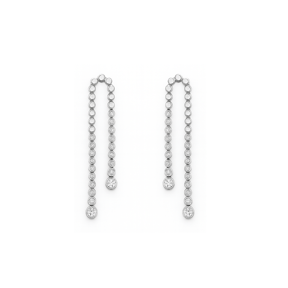 Pontresina Tennis Bezel Drop Earrings - Earrings | Moarén
