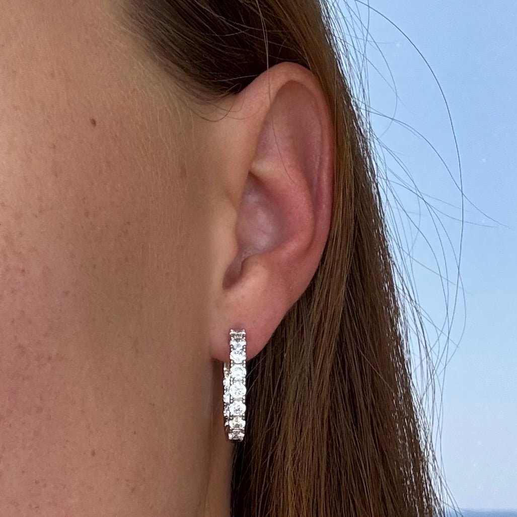 St. Tropez Inside - Out Pavé Hoops - Earrings | Moarén