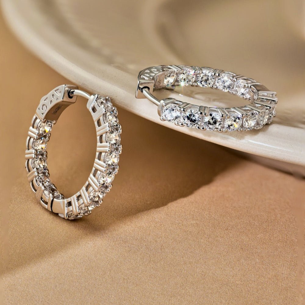 St. Tropez Inside - Out Pavé Hoops - Earrings | Moarén