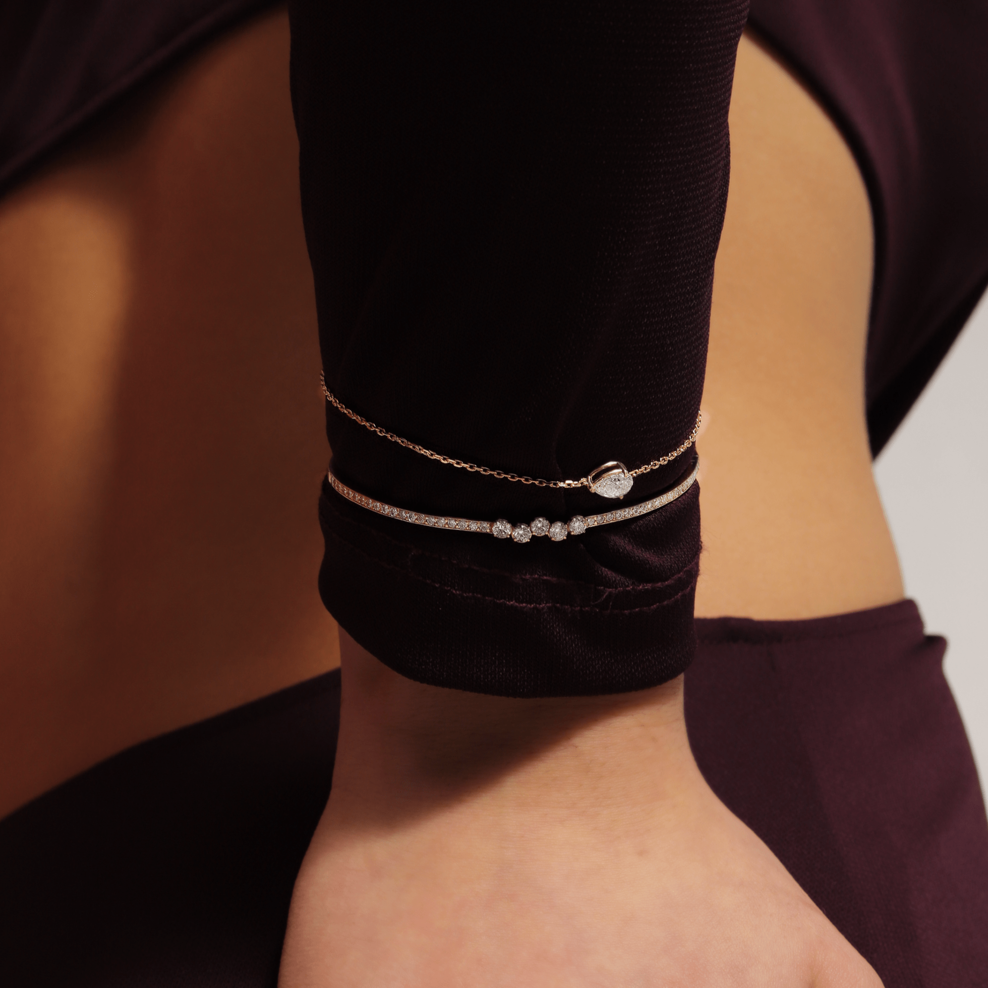 Steffie Diamond Bangle - Bracelets | Moarén