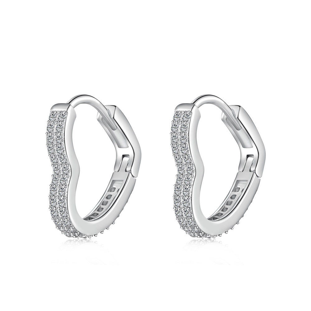 Verona Pavé Heart Hoops - Earrings | Moarén