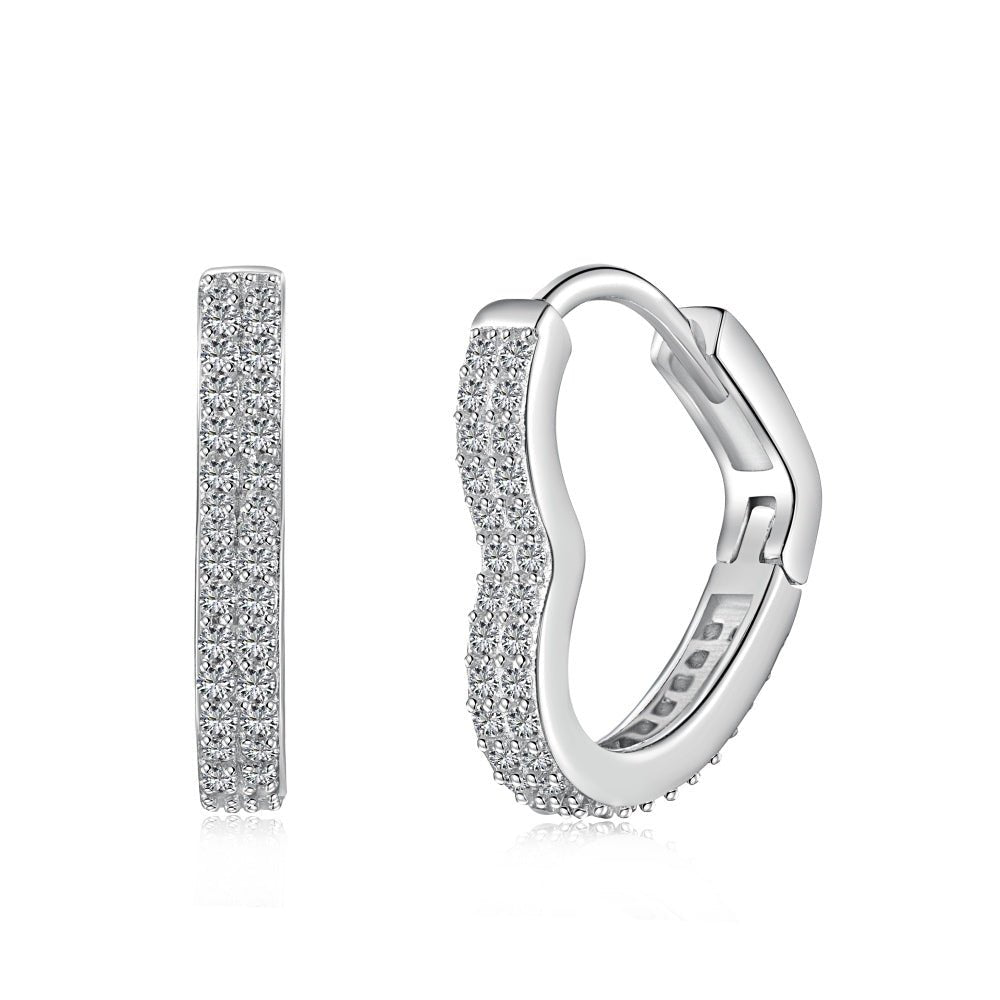 Verona Pavé Heart Hoops - Earrings | Moarén
